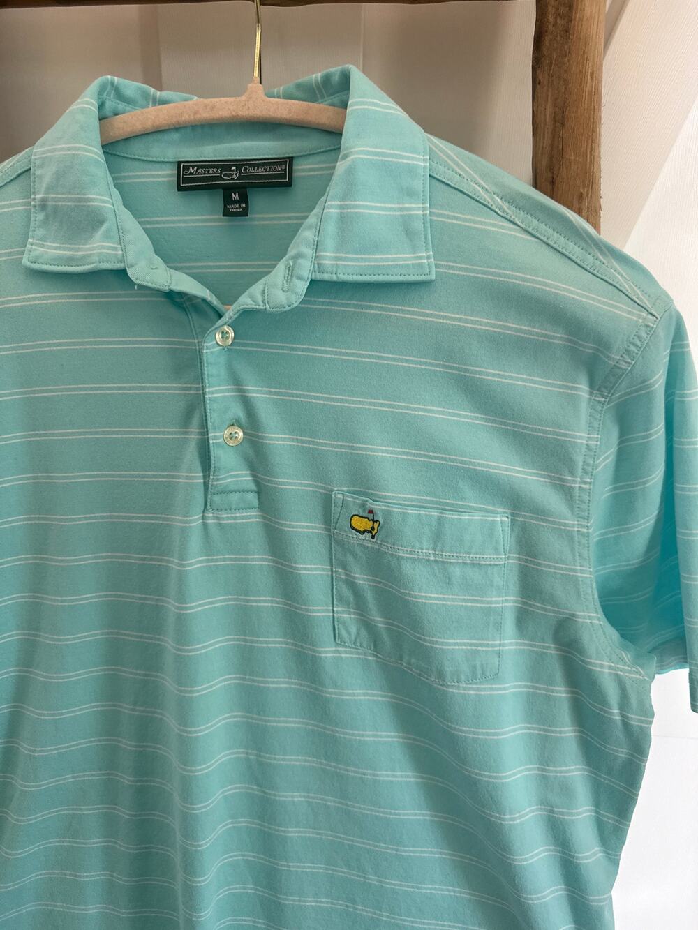 Master's Collection Men's Master Logo Polo 100% Pima Cotton Medium Aqua